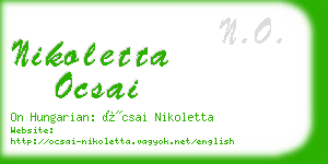 nikoletta ocsai business card